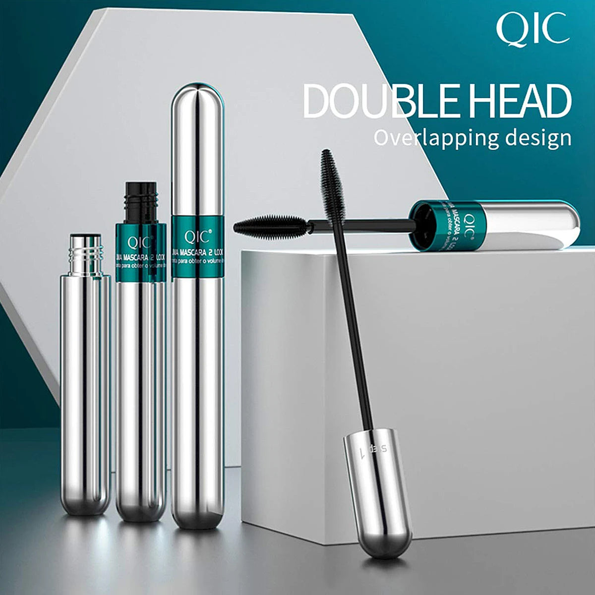 Double In-one Mascara Silk Fiber Waterproof | Thick Lengthening Eye Lashes