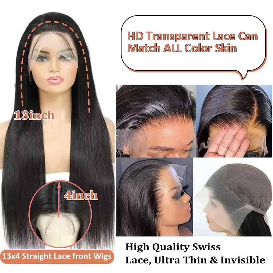 250 Density | 13x6 Bone Straight | Brazilian 13x4 360 Full Lace Front Wig
