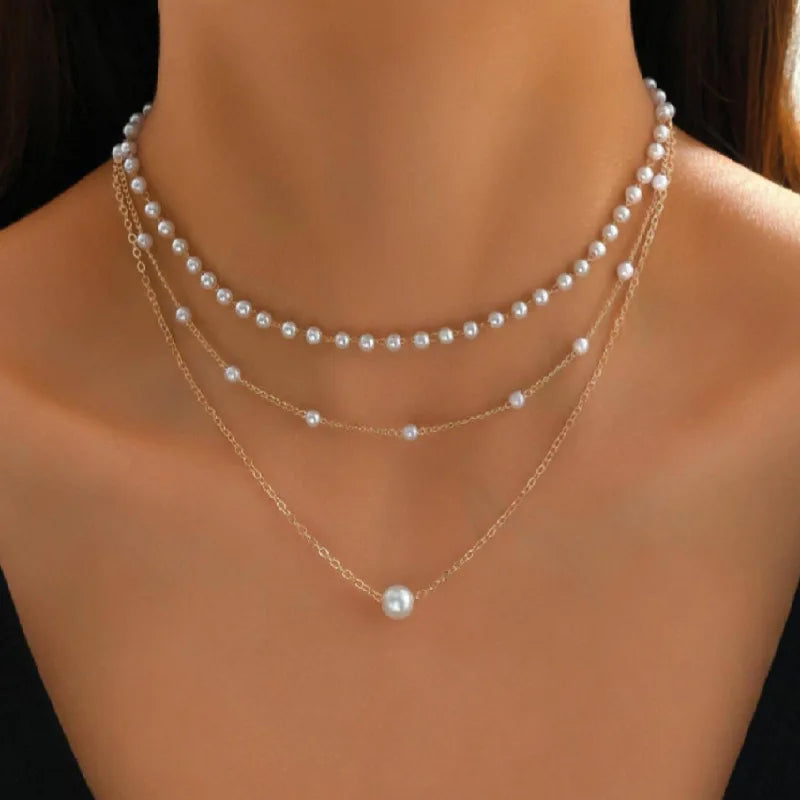 Necklaces for Women Women's Y-shaped Imitation Pearl Fringed Necklace Cadenas Para Mujer Necklacе Gifts Bijoux Accessories