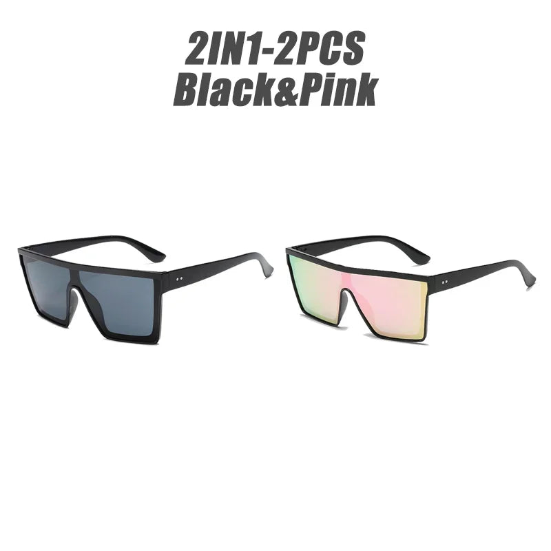 Retro cyberpunk Color Film Sunglasses
