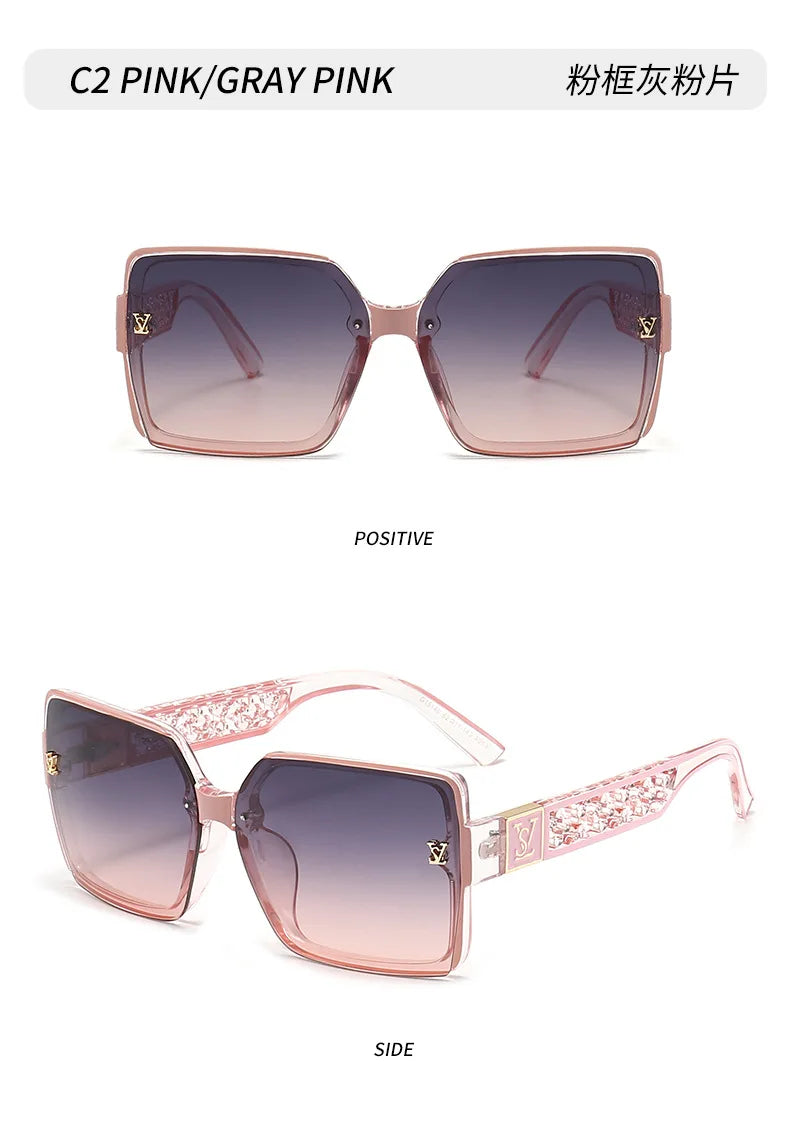 Luxury stylist retro square sunglasses