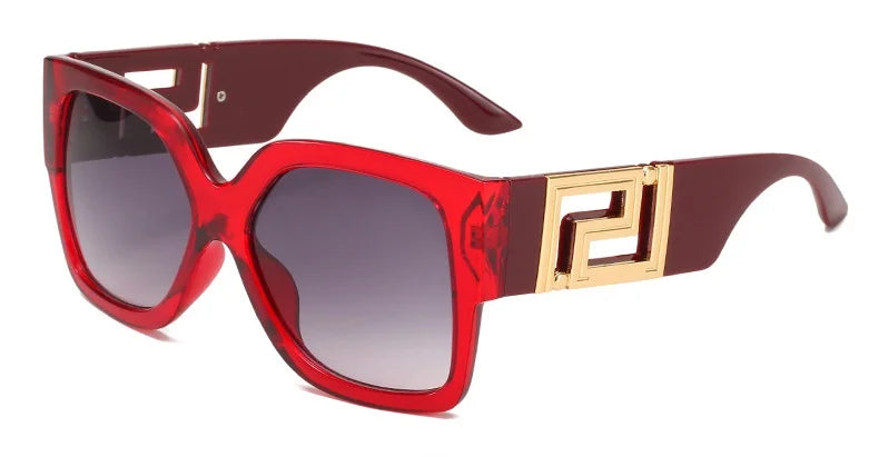 Luxury Stylish Square Retro Gradient Tone Sunglasses.