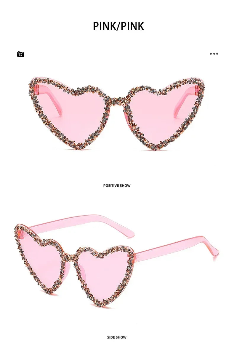Uv400 Cute Cat Eye Rhinestone Eyeglasses