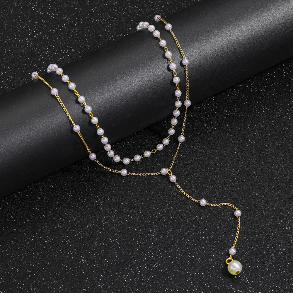 Vintage Pearl Y Lariat Necklace