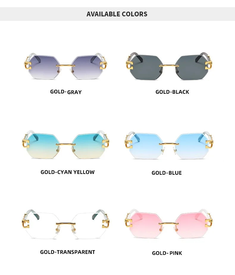 Rimless Designer Eyewear UV400 Shades