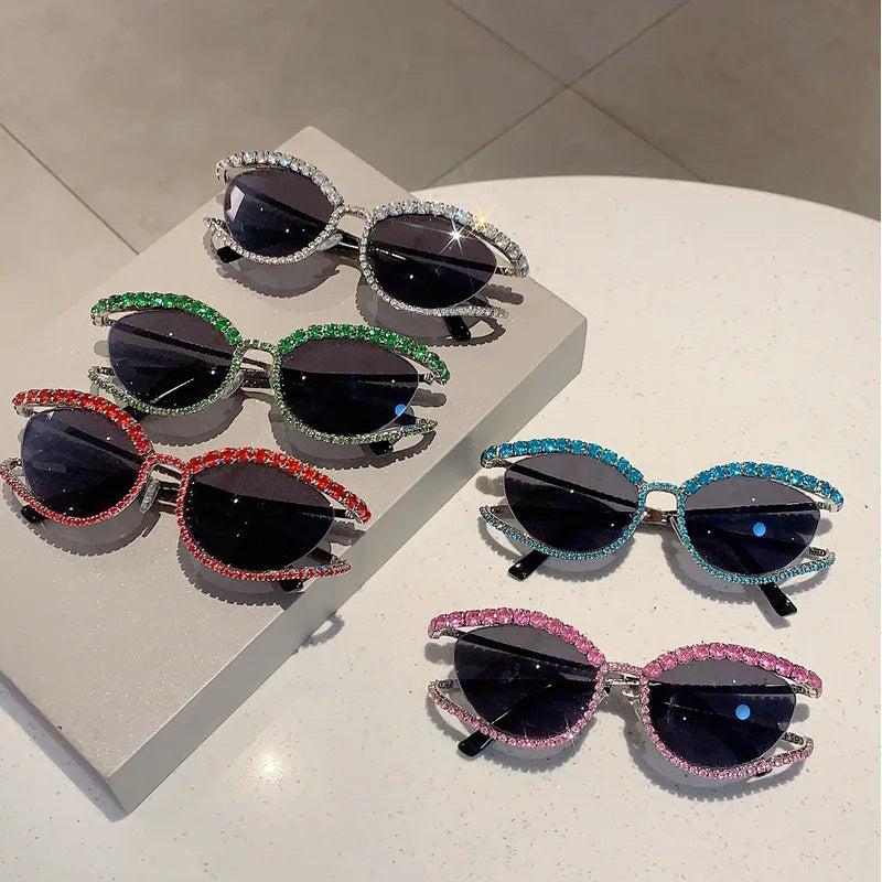 Diamond cat eye luxury bling sunglasses