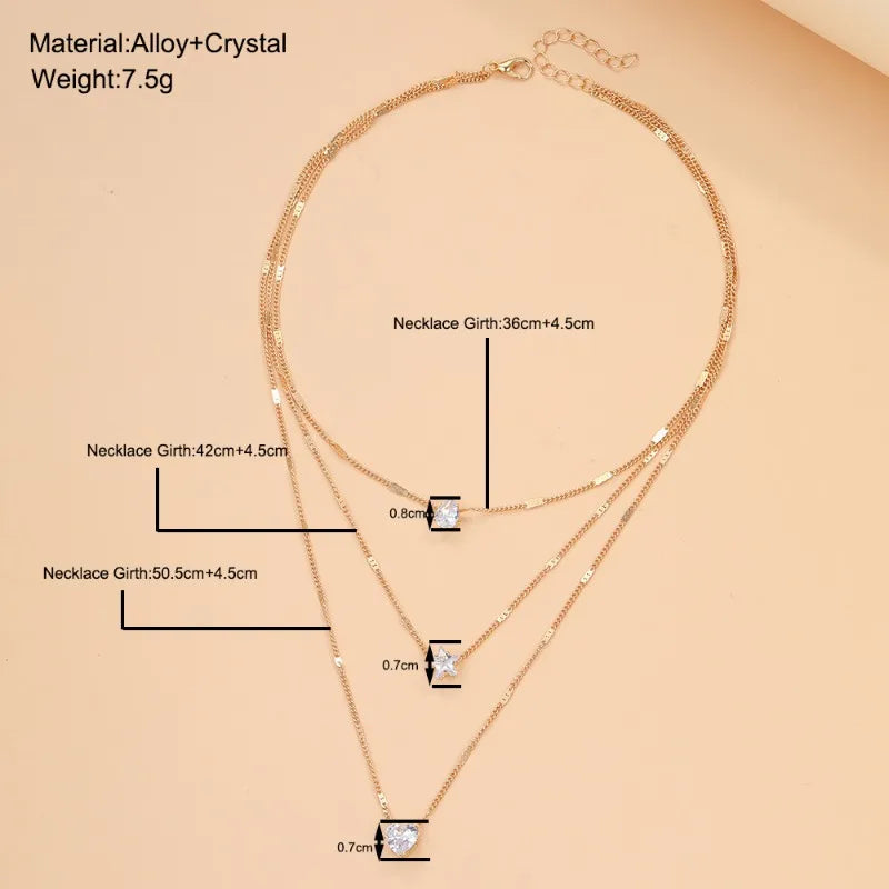 Multi-layer Five-pointed Star Heart Shape Water Drop