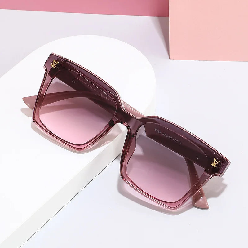 New Square Unisex Leather Sunglasses