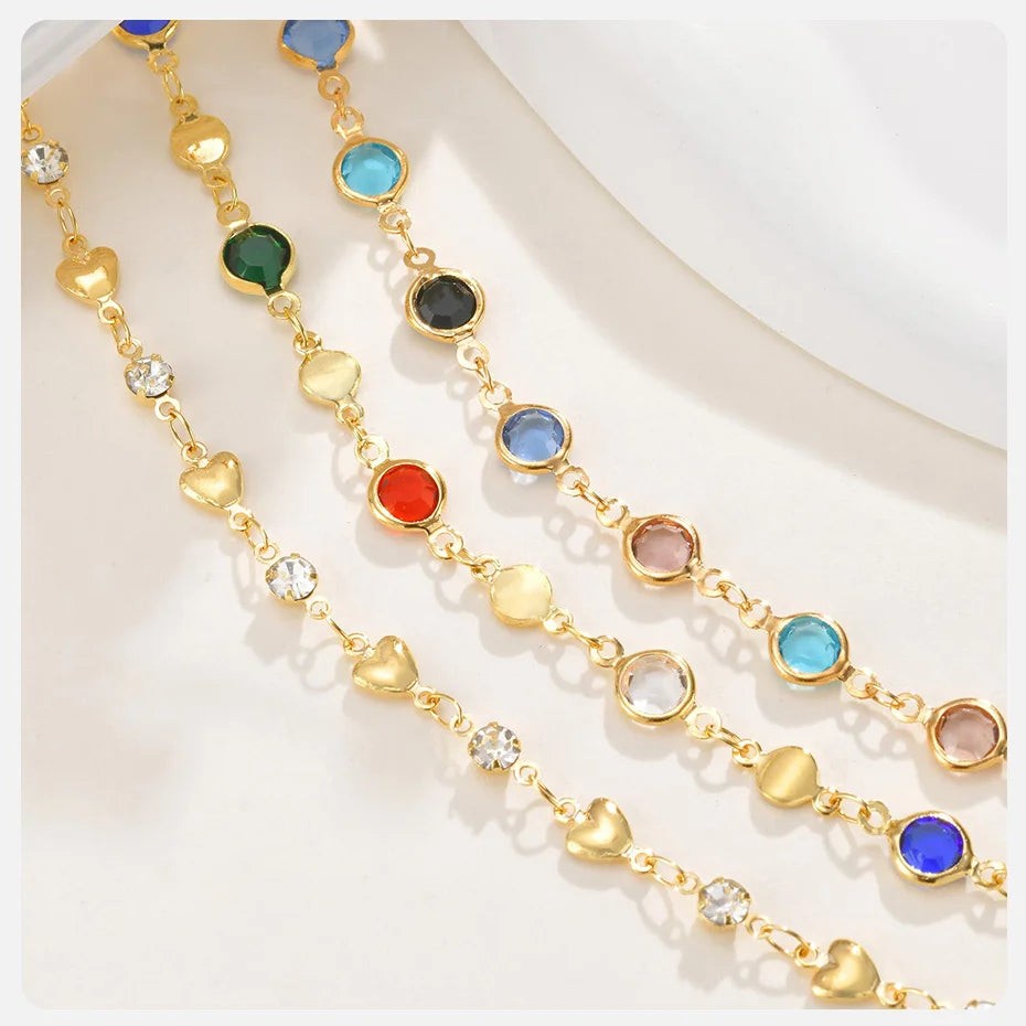 Dainty Colorful Glass Long Y-shaped Necklace