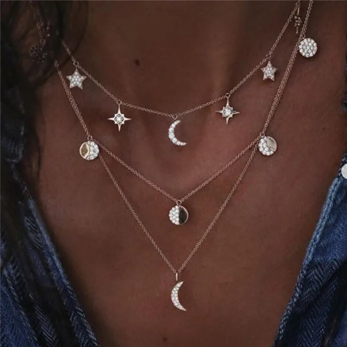 Boho Multi-element Crystal Necklaces
