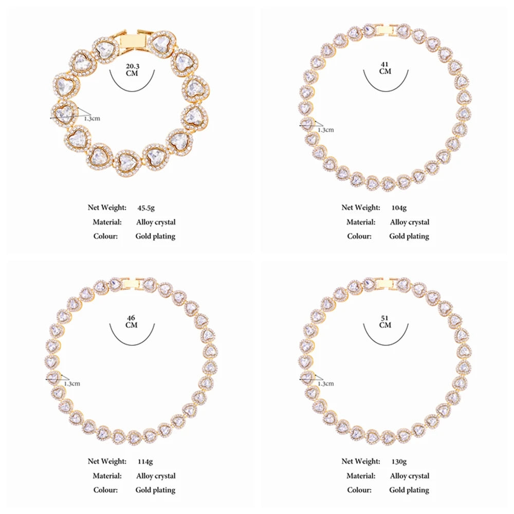 Iced Out Heart Square Crystal Cuban Link