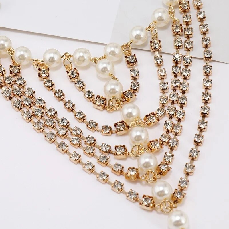 Luxury Crystal Pearl  Cheville Femme