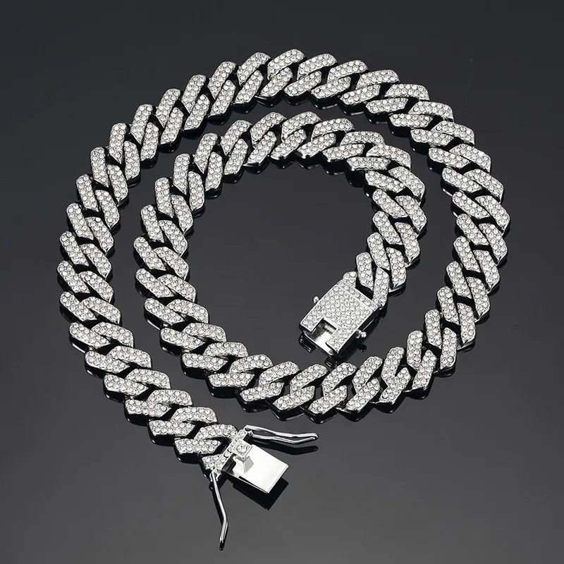 Hip Hop Shiny Cuban Link | Rhinestone Iced Out