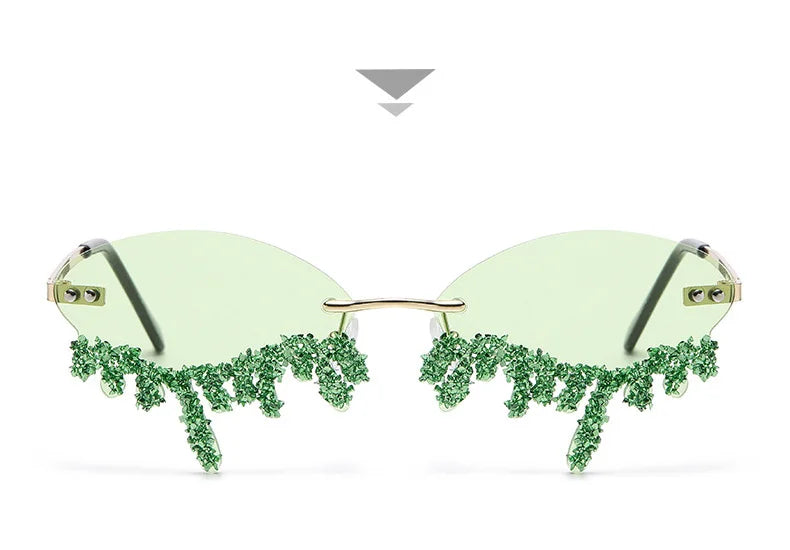 Diamond Rimless Rhinestone Tear Shaped