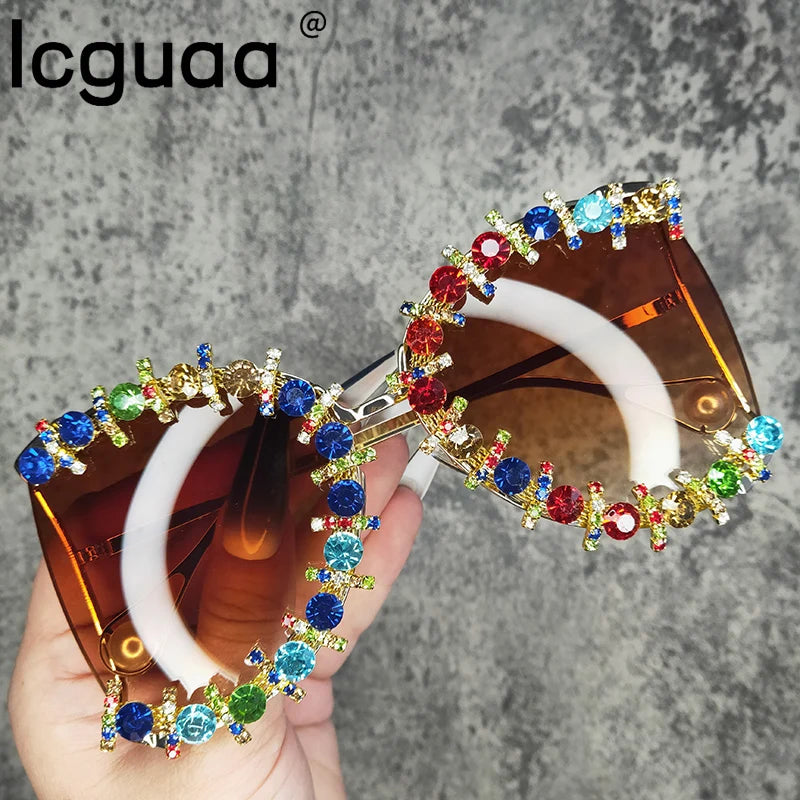 Oversized Cooling Pearl Sun Glasses