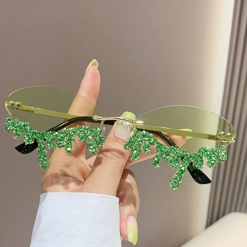 Diamond Rimless Rhinestone Tear Shaped