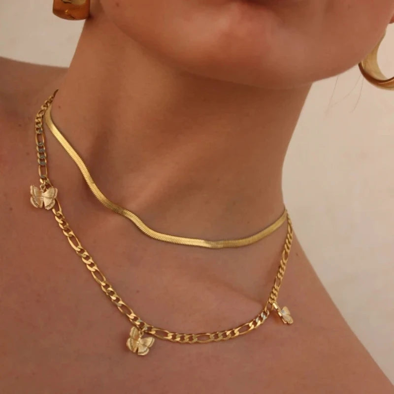 Gold Heart-Shaped Trendy Multi-Layer Necklaces
