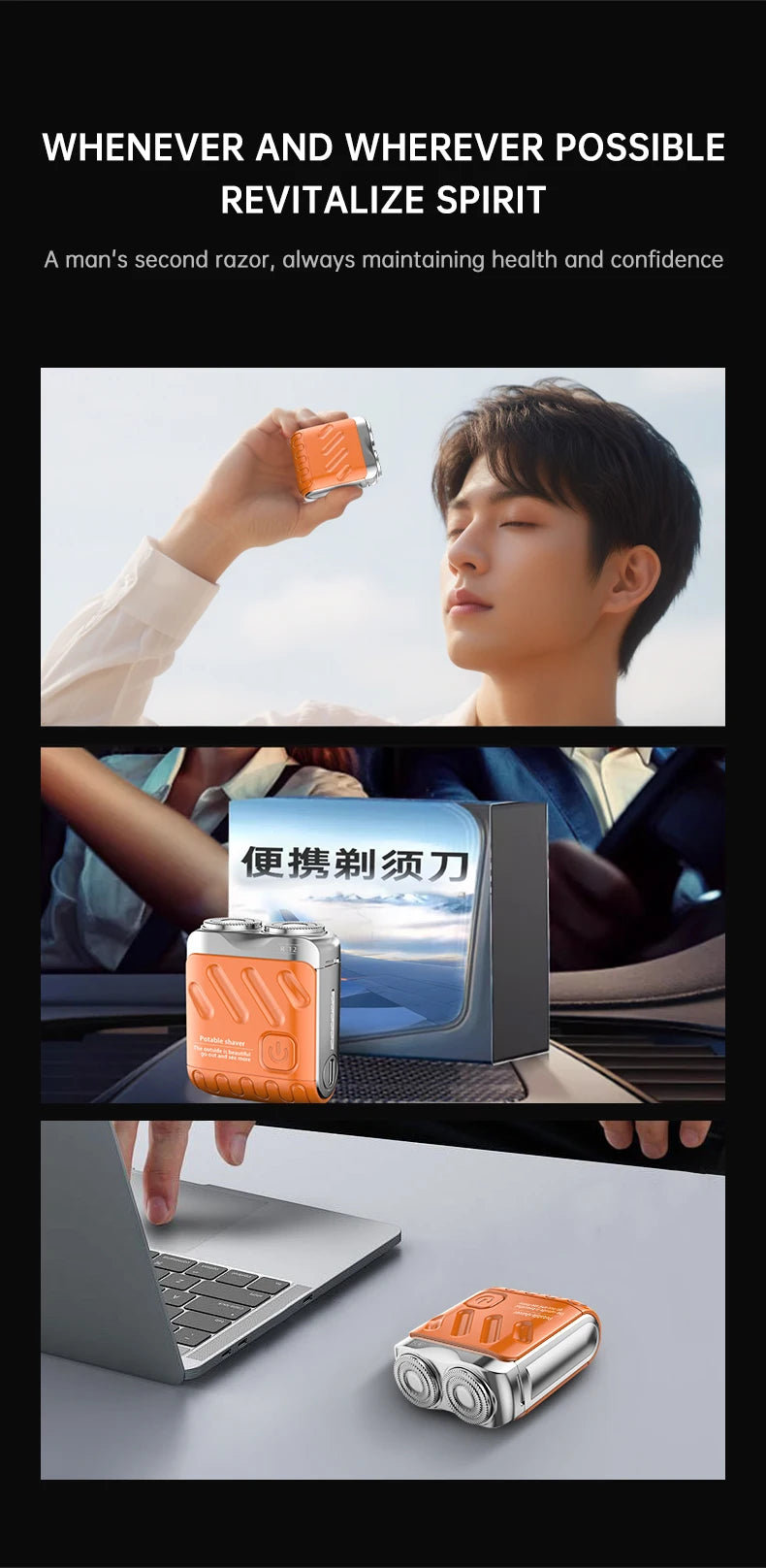 Mini Electric Shaver Dual Head Waterproof Razor