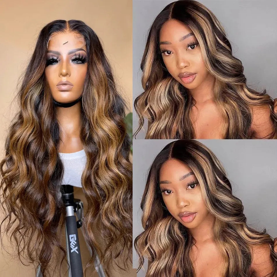 30 Inch Colored Brazilian Pre Plucked 13x4 Transparent Wigs