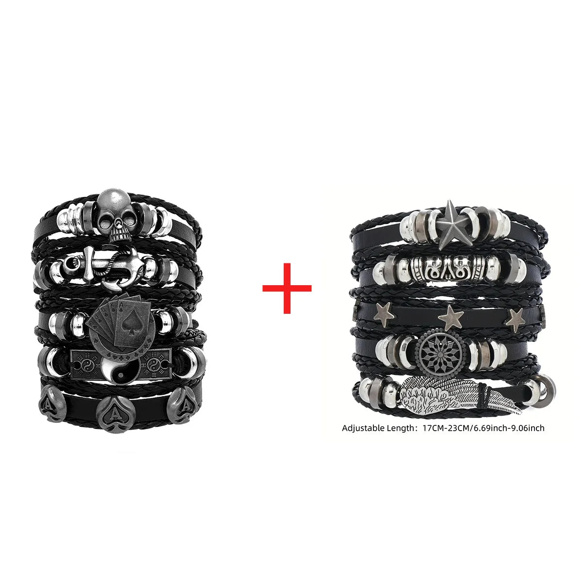 Adjustable Leather Set viking bracelet