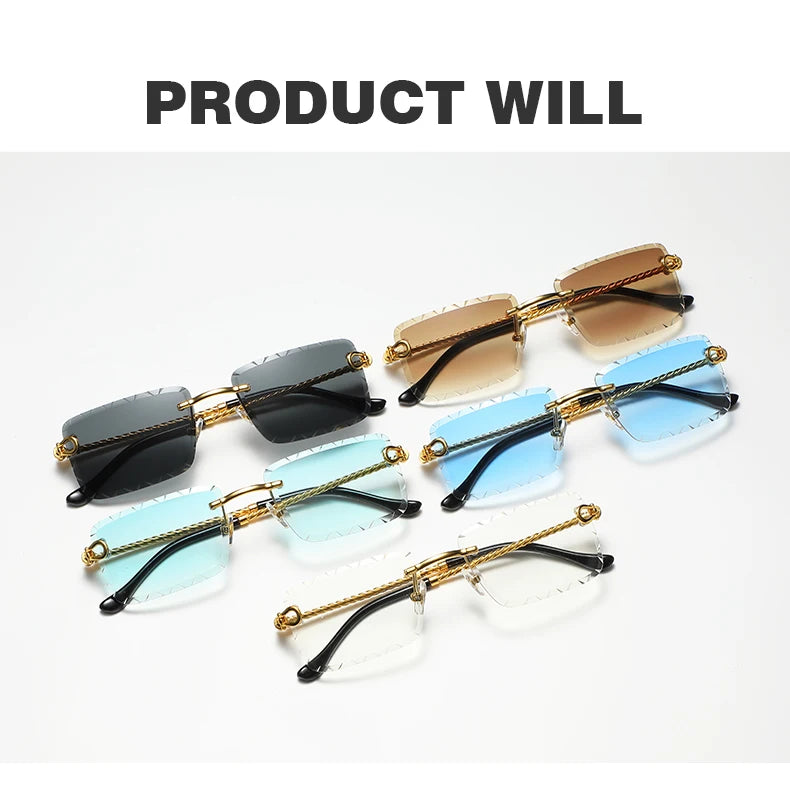 Rimless cutaway square rimmed