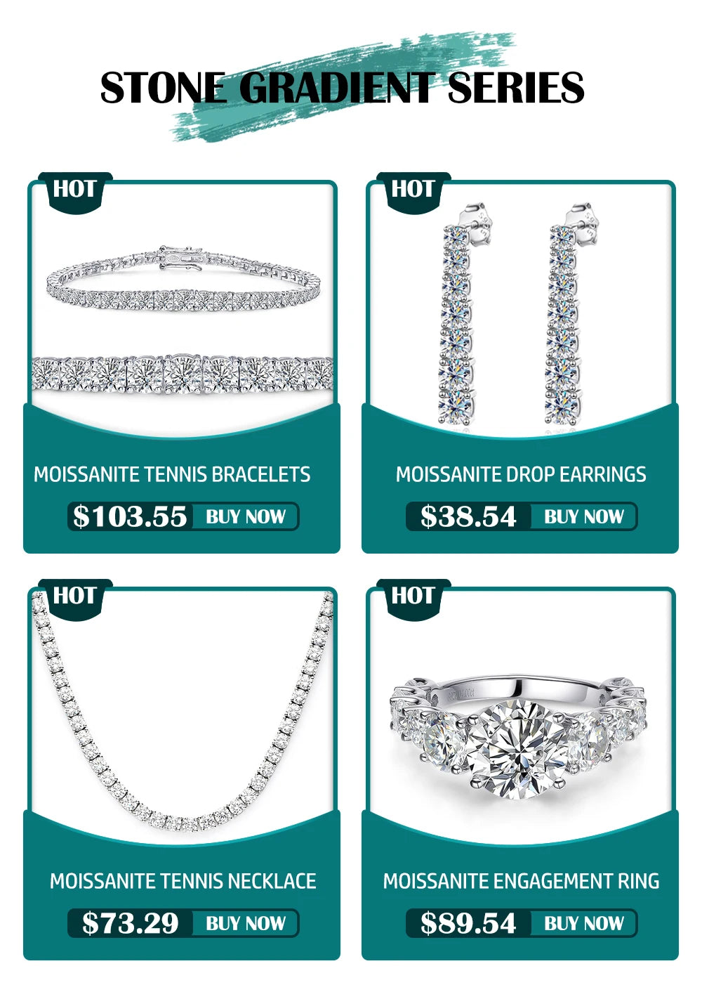 3-5mm Moissanite Diamond Necklace with Certificate 100% S925