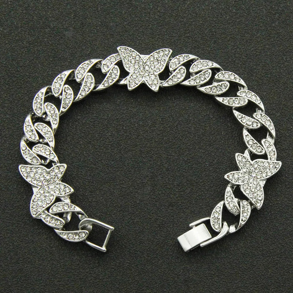 Unisex Hip Hop Rhinestones  Iced Out Cuban Link