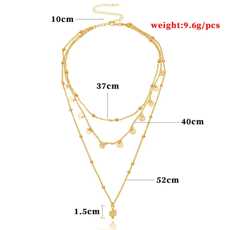 925 Sterling Silver Triple Layer Exquisite Necklace
