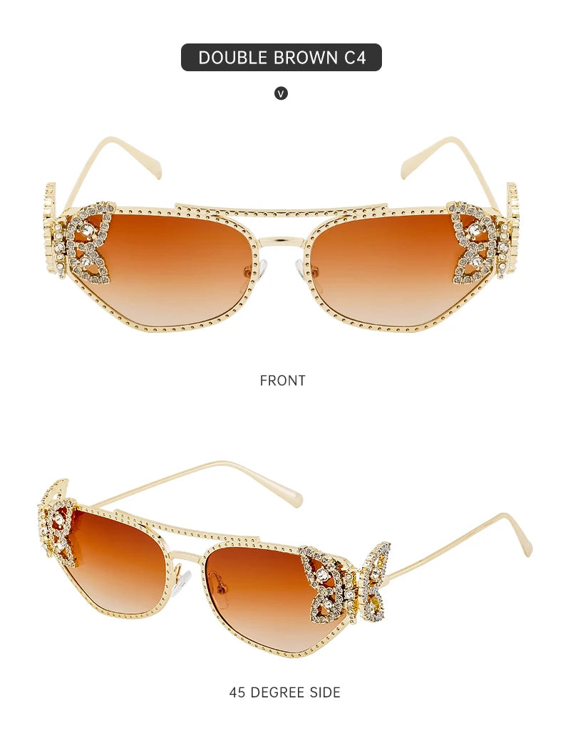 Cat Eye Rhinestone Eyewear-UV400