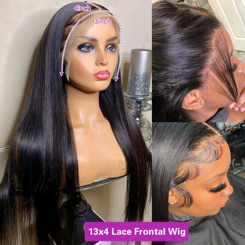 250 Density | 13x6 Bone Straight | Brazilian 13x4 360 Full Lace Front Wig