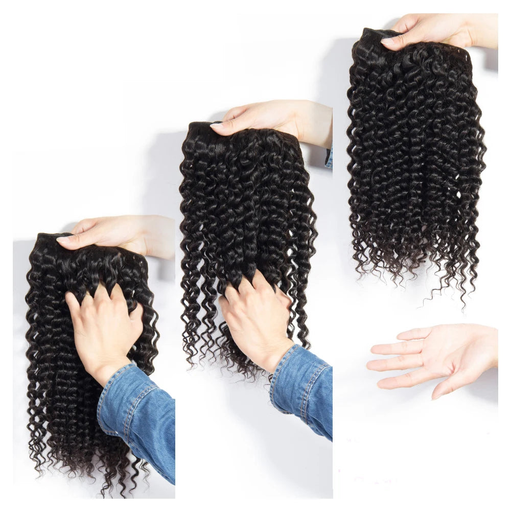 Brazilian 3 / 4 Virgin Curly Raw Hair Extensions