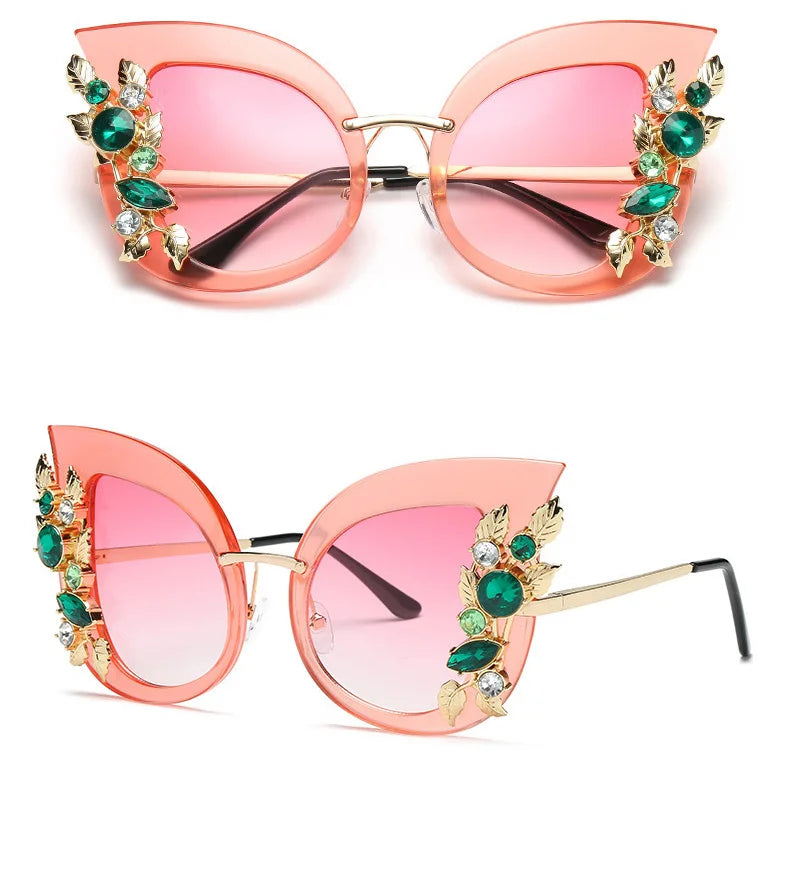 Diamond Luxury Rhinestone Butterfly SunGlasses