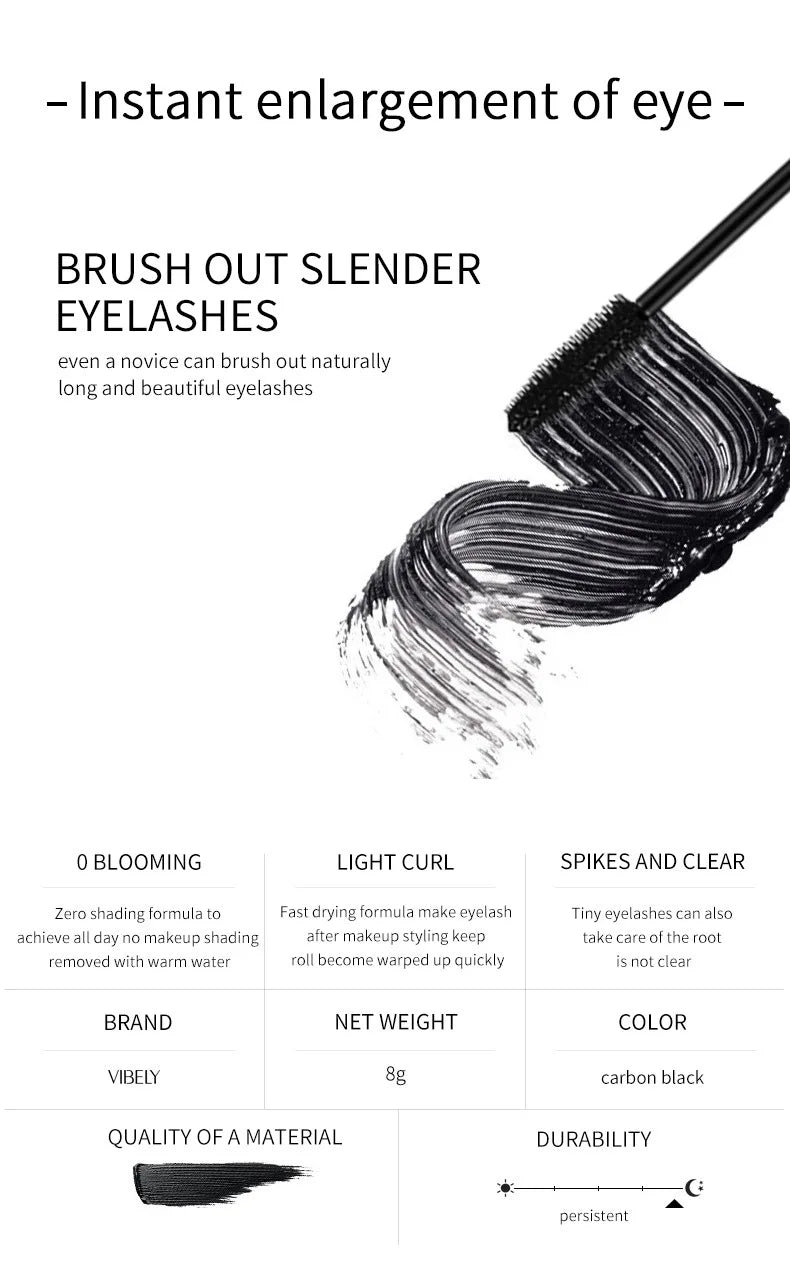 4D Slim, Thick, Curled, Waterproof, Long lasting, Non Staying Mascara
