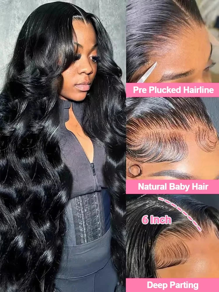 13x6 Lace Front Human Hair Wigs | Brazilian Remy  40 Inch HD 250%
