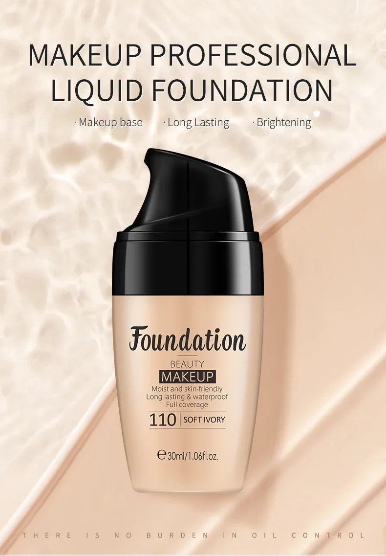 Liquid Foundation Moisturizing Long Lasting Natural Brighten