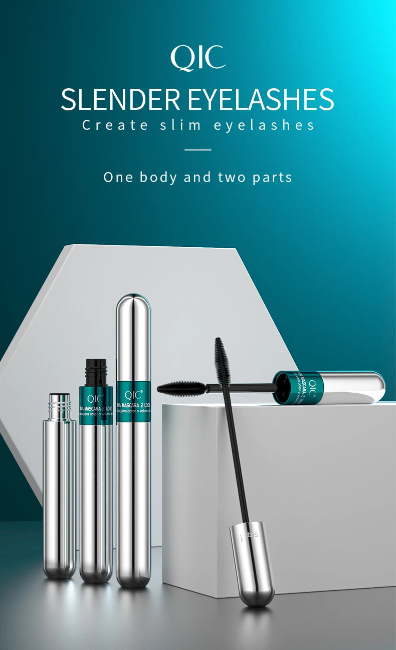 Double In-one Mascara Silk Fiber Waterproof | Thick Lengthening Eye Lashes