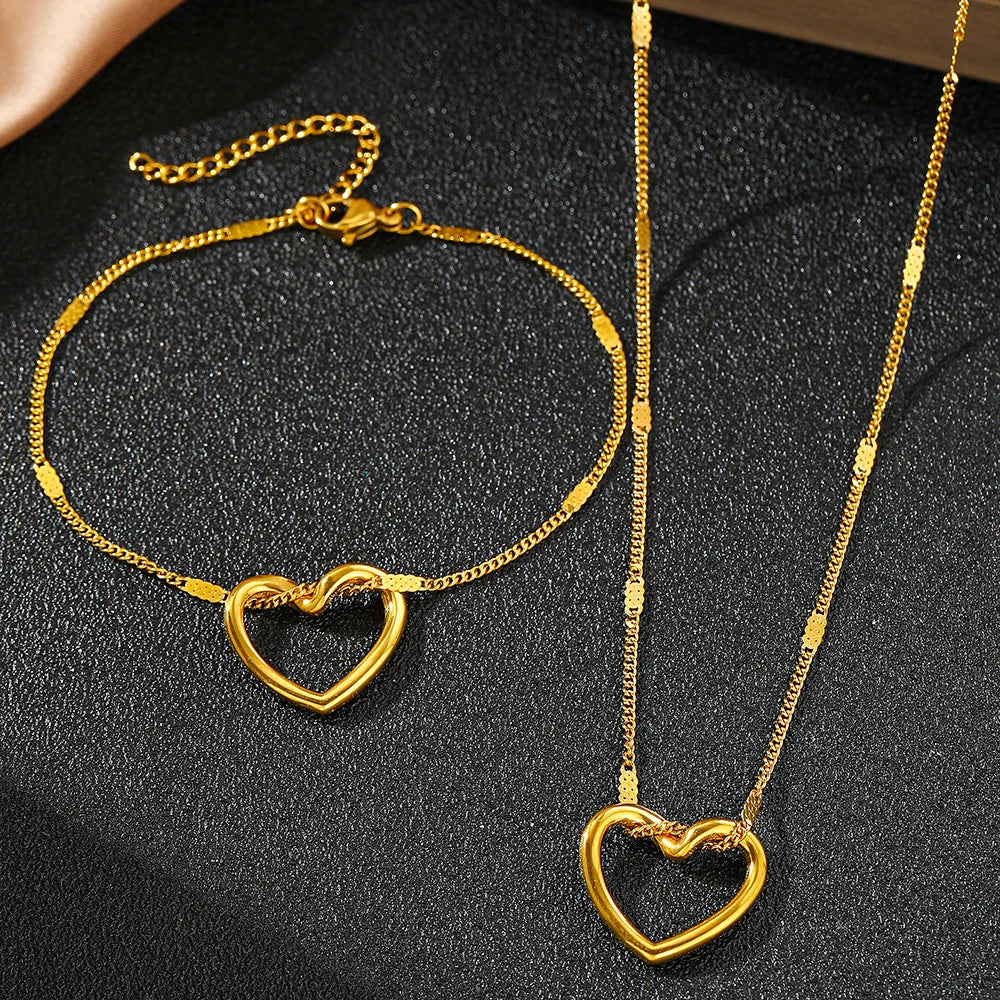 Heart Light Luxury High-end Jewelry Set