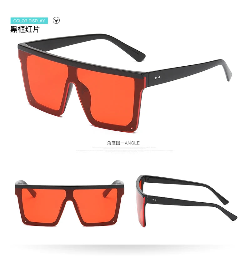 Oversized Flattop Square Sunglasses
