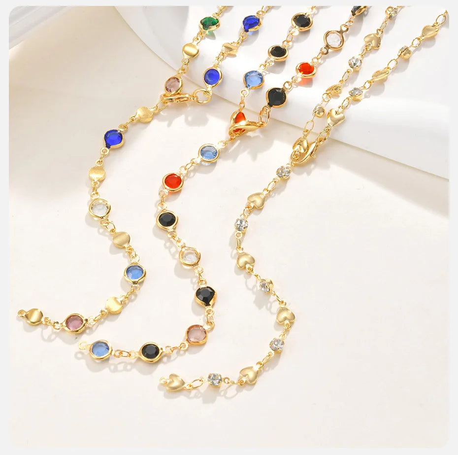Dainty Colorful Glass Long Y-shaped Necklace