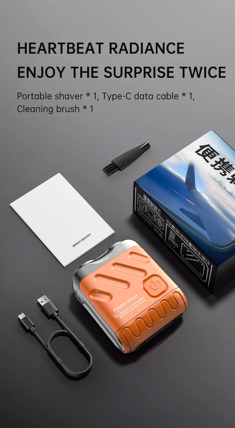 Mini Electric Shaver Dual Head Waterproof Razor