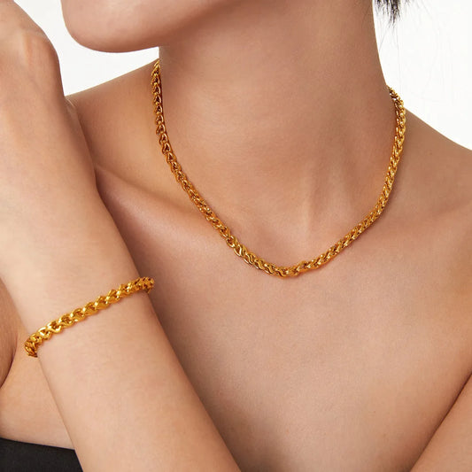 Unisex Necklace Bracelet Set Versatile Jewelry