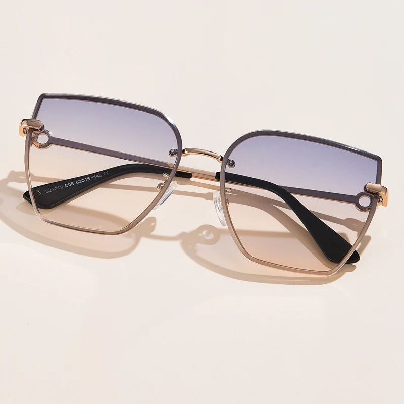 Cat Eye Rimless Gradient Sunglasses Shade