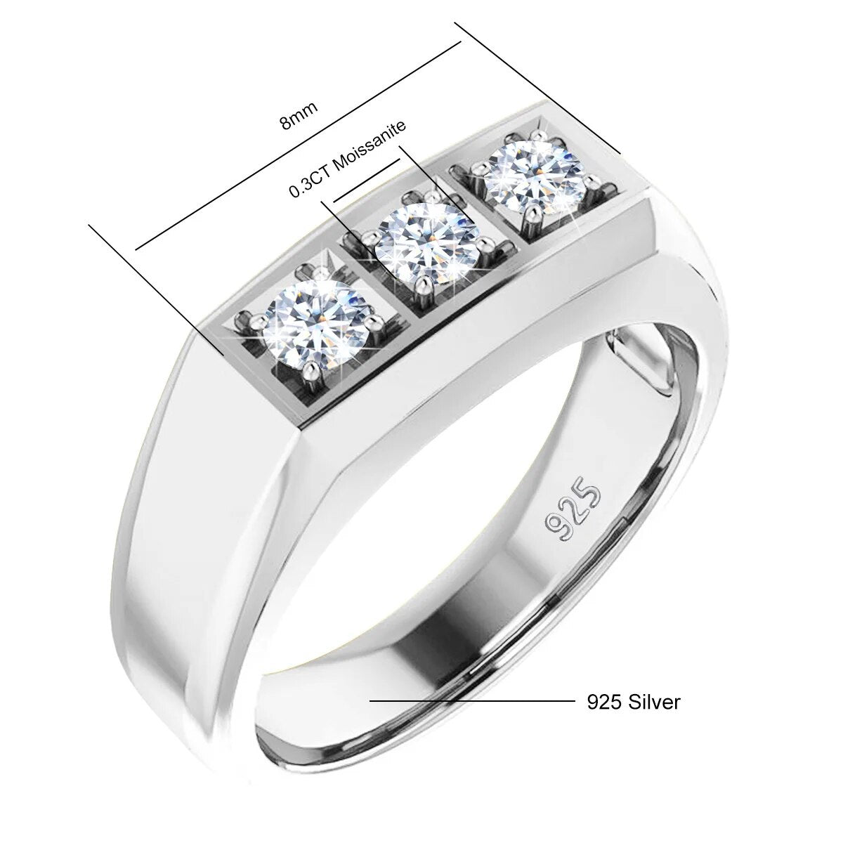 925 Sterling Silver 0.3ct