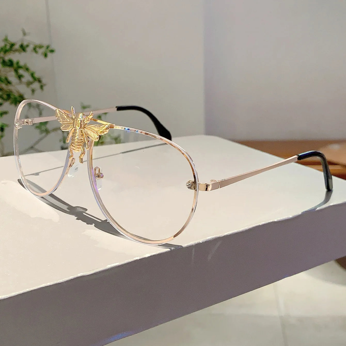 Oversized Punk Metal Eyeglasses UV400
