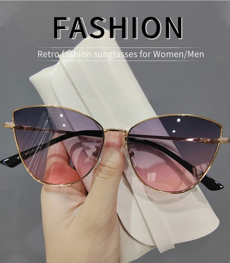 Classic Vintage Cat Eye Metal Frame