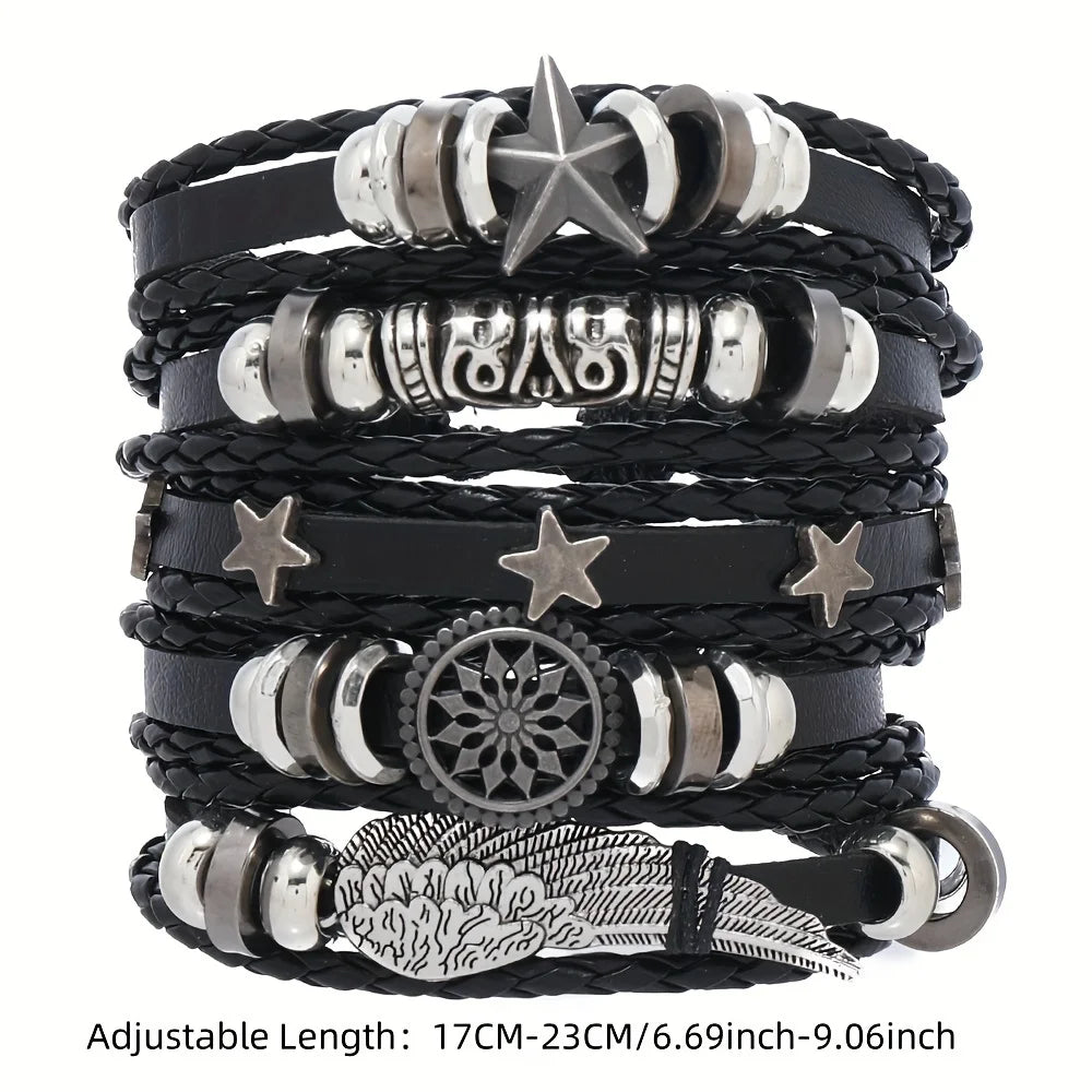 Adjustable Leather Set viking bracelet