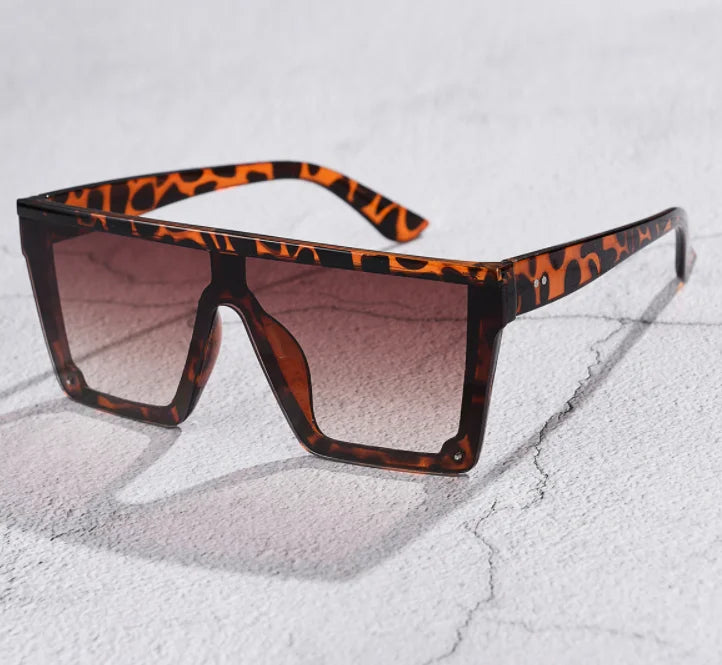 Oversized Flattop Square Sunglasses