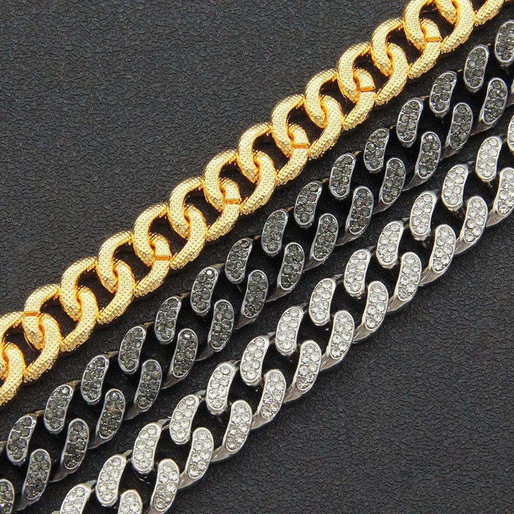 Unisex Hip Hop Rhinestones  Iced Out Cuban Link