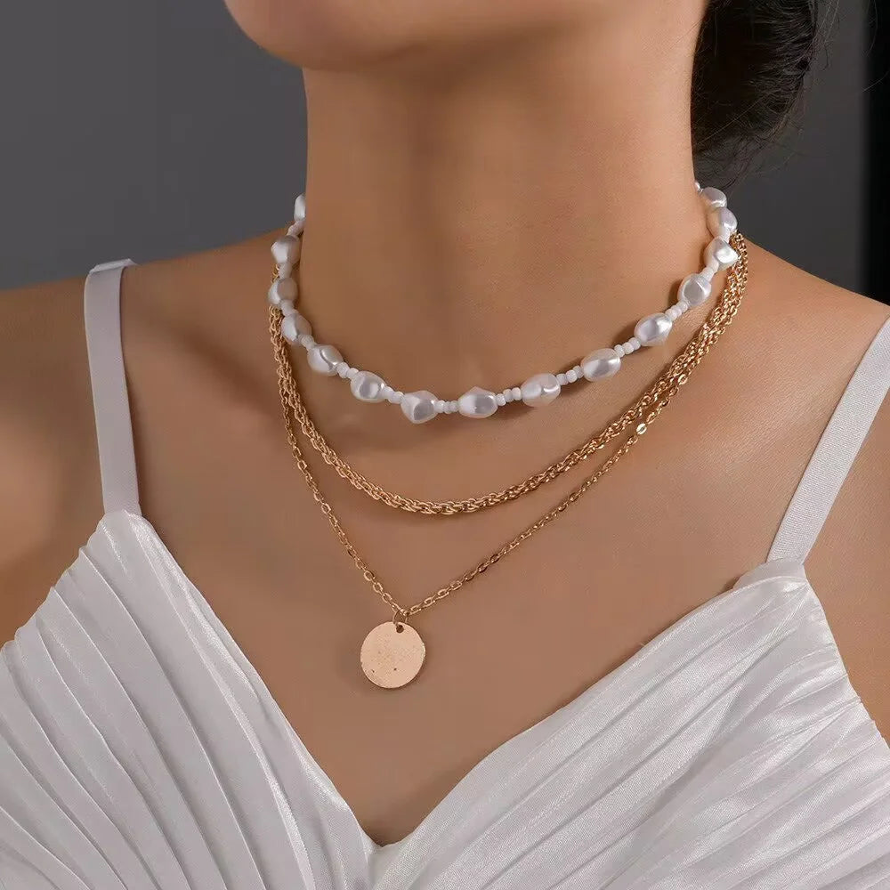 Fashion Gold Necklace Multilevel Jewelry