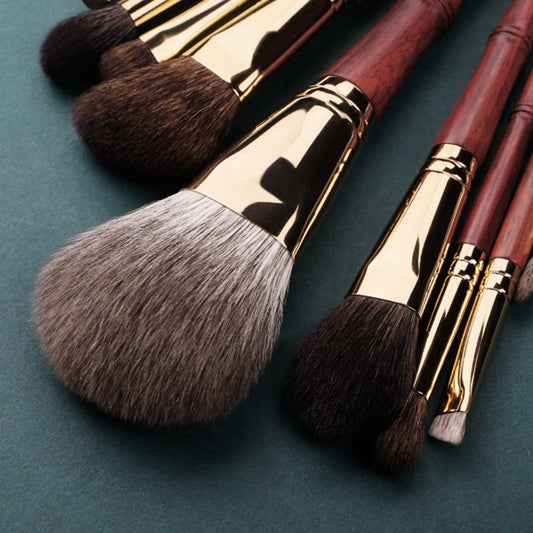 Luxury 9 pcs Professional Makeup Brush Set Rosewood High Grade